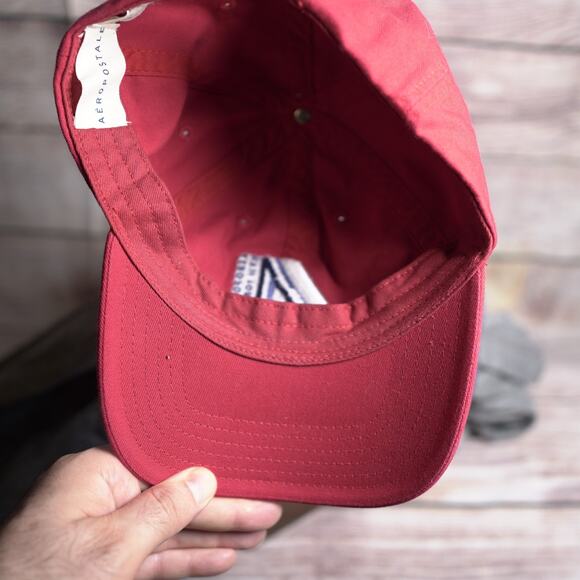 Aeropostale Hat Cap Strap Back Red Casual Cotton Dad One Size A Logo New York 87 - Picture 3 of 8